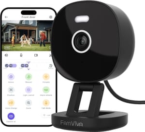 FAMVIVA 2K Wired Security Camera, Indoor/Outdoor, Motion Detection, Siren, Alexa