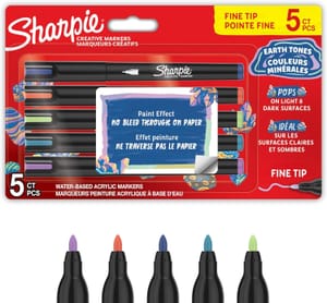 Sharpie Creative Markers: Acrylic Paint Pens, Earth Tones, 5 Count - £5.41 S&S