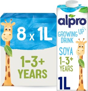 Alpro Soya Growing up Drink, Plant-Based Milk 1L Pack 8 - £11.90 S&S Voucher