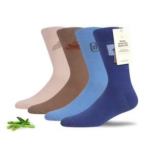 MAKABO Men's Bamboo Seamless Dress Socks, 4 Pairs