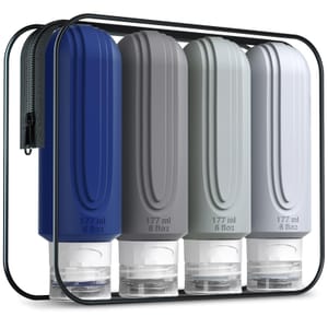 Mrsdry 6oz Travel Bottles, BPA-Free, Leak-Proof, Refillable (4 Pack)