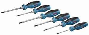 Bosch Professional Six-Piece Screwdriver Set, Cross-Headed and Slotted
