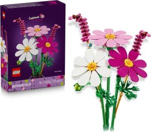 LEGO Botanicals Cosmos Flowers Artificial Bouquet, 3 Cosmos, 2 Grass