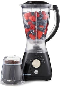 GEEPAS 2-in-1 Food Jug Blender & Smoothie Maker 1.5L Jar 550W Black