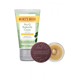 Burts Bees Duo Offer-Lip Scrub Condtioning 7g and Res-Q Replenish Cream 48g