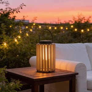 Large Solar Lanterns Outdoor Waterproof PE Rattan Garden Light