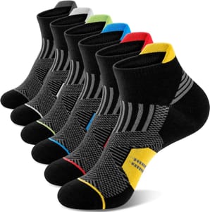 Niofind Unisex Trainer Socks, Cotton Breathable Multicolor, 6 Pairs (9-11)