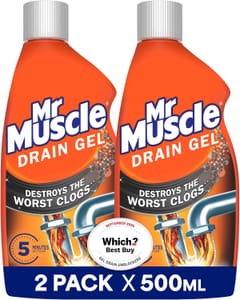 Mr Muscle Drain Unblocker 2x500ml Heavy Duty Gel