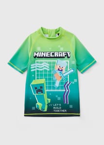 Minecraft Boy Green Ombre Rash Vest (4-13yrs)
