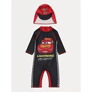 Disney Cars Lightning McQueen Swimsuit with Hat ( Age 3-4 / 4-5 Years)