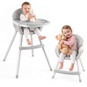 4-in-1 Adjustable Baby High Chair with Removable Tray and Harness