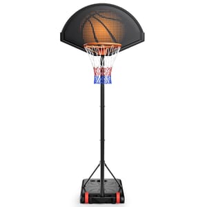 Adjustable Height Kids Basketball Hoop with 32" Fan-Shaped Backboard, Portable