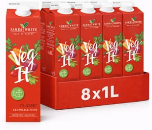 James White Veg-It Vegetable Juice 1L No Added Sugar Pack8