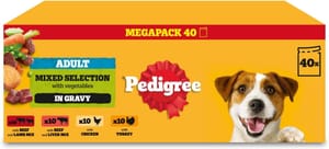 40 X 100g Pedigree Adult Dog Wet Food Mixed Selection in Gravy (£8.59/£8.02 S&S)