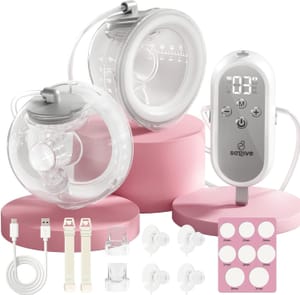 Saglve Wearable Electric Breast Pump Hands-Free Gray