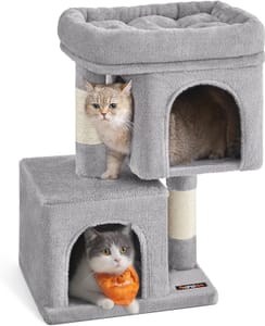Feandrea Cat Tree Tower, 65 Cm, 2 Caves, Scratching Post