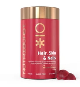 Nutriburst HAIR, SKIN & NAILS Vitamin Gummies Strawberry - 60 Gummies