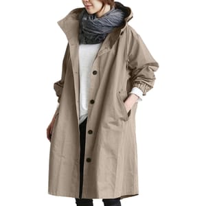 Khaki Women's Trench Coat, Long, Cinched Waist, 4XL