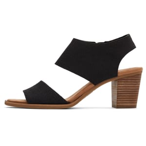 TOMS Womens Majorca Cutout Heeled Sandal, Black Melange Woven, UK5