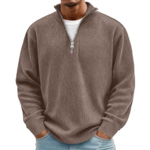 Men's Quarter Zip Thermal Jumper 3/4 Sleeve