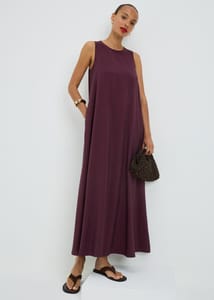 Wine Trapeze Maxi Dress