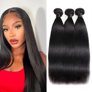 ManeMajesty 12A Straight Brazilian Virgin Hair Bundles, 3 Pcs, 8in