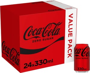 Coca-Cola Zero Sugar Soft Drink Cans, 24 X 330ml (£5.92/£5.30 S&S)