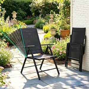 Gotland 2026 Upgrade Folding Garden Chairs, Set of 4