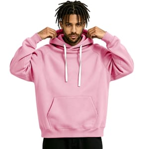 Faonotro Men's Oversized Pink Hoodie