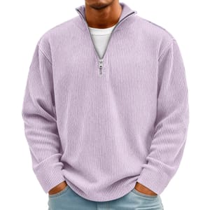 Mens 1/4 Zip Corduroy Jacket, Warm Winter UK