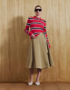 M&S Striped Collared Slim Fit Knitted Top