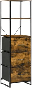 HOMCOM Storage Cabinet with 2 Shelves 3 Drawers Rustic Brown