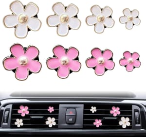 8PCS Daisy Flower Vent Clips - Girly Car Accessories