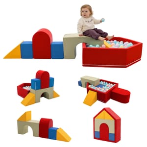 Zedachica 8-Piece Soft Play: Foam Climbing Blocks & Ball Pit