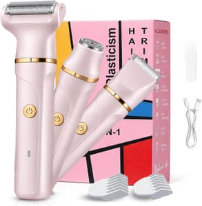 3-in-1 Women Bikini Trimmer with Ceramic Blades, IPX7 Waterproof