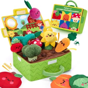 Hahaland Montessori Sensory Fruit Vegetable Plush Toy for 6-12 Months