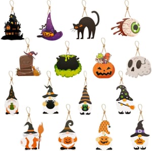 Fantasyon 16Pcs Halloween Hanging Ornaments for Tree, Mixed Shapes
