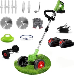 Cordless 21V Grass Strimmer with 2x 2000mAh Battery