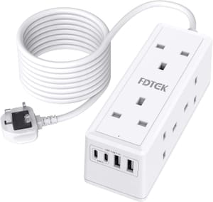 6 Way 3M Extension Lead with USB Slots