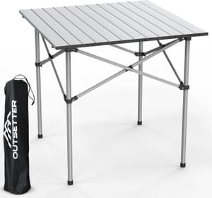 Portable Aluminium Camping Table with Roll-up Top