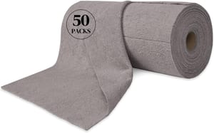 50-Pack Reusable Microfiber Cleaning Cloths, Ultra-Absorbent, Grey