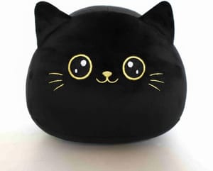 20cm Black Cat Plush Toy - Soft Travel Pillow