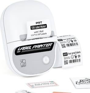 PRT T20 Label Maker, Bluetooth, 2-Inch Label Printer, 1 Tape