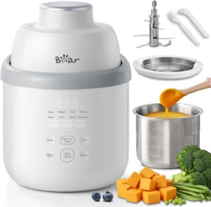 Bear NutriEase AllStage Stainless Steel Baby Food Blender OneStep Steamer