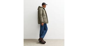 Light Khaki Regular Fit Padded Parka Coat