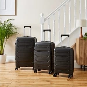 Set of 3 Black Hard Shell Suitcases