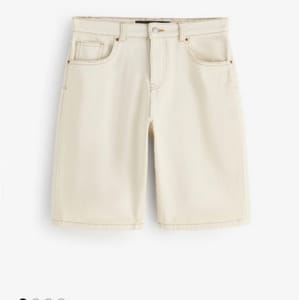 Ecru White Pure Cotton Denim Bermuda Jeans