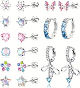Hypoallergenic Surgical Steel Screw-Back Earrings for Kids and Teens