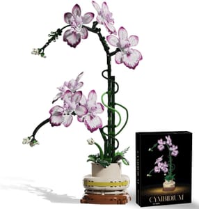 Purple Orchid Bouquet Building Blocks Vase