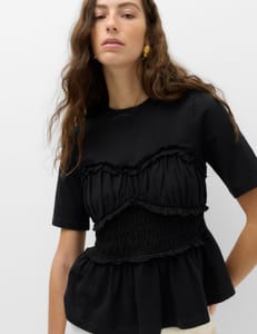 M&S Pure Cotton Ruffle Top